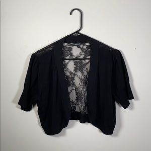 Lace backed torrid cropped shawl